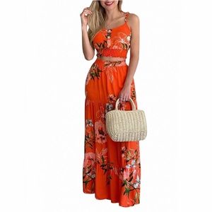 Sexy Vintage 2 Piece Outfit Maxi